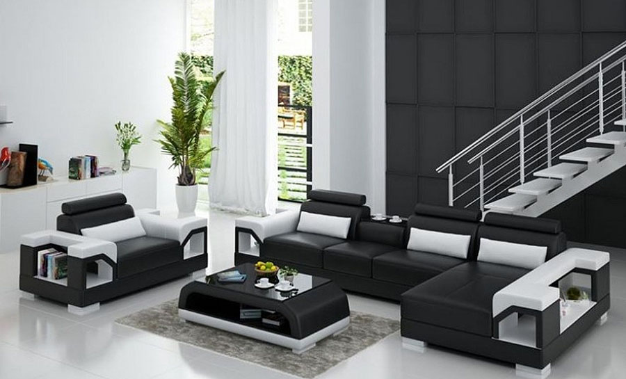 Vaultair-3sC- Leather Sofa Lounge Set